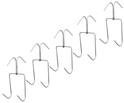Healifty 5pcs Stainless Steel Butcher Meat Hooks for Smoking Drying