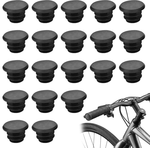 Nangilo Bar End Plugs, 20 Pcs Black Plastic Handlebar End Caps, Handlebar Plug, Ha ndlebar End Plugs, H andlebar End Caps Road Bike, Bike H andlebar End P lugs For Enhanced Cycling Safety (Black)