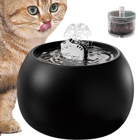 Fuente de agua para mascotas, fuente para gatos, accesorio de agua eléctrico para mascotas, dispensador de agua eléctrico recargable con sensor filtrado de larga duración, diseño 3D para gatitos