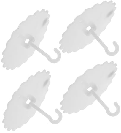 COLLBATH 4 Pezzi Ganci da Soffitto in Plastica Abs con Adesivo Rimovibile per Sospensione Zanzariere e Tende Resistenti e Facili da Installare per Camera da