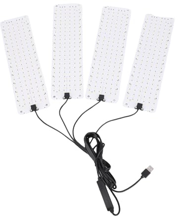 Asixxsix LED Wachsen Leichte, Hohe PPFD -Effizienz Vollspektrum Innenanlagen Anbaulampe mit 3 9 12h Timer Funktion, Energiesparende Hydroponik -Wachstumslampe für Garten Gewächshaus (4 Kopf)