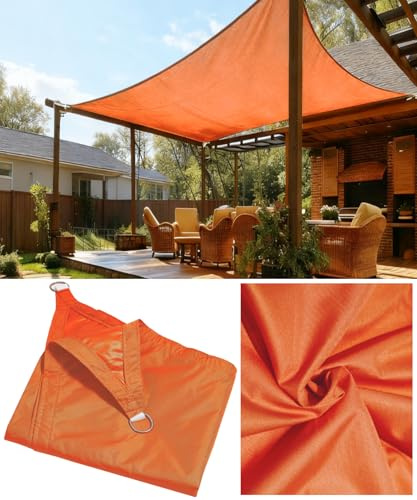 Voile d’ombrage 3 m x 4 m – Rectangulaire étanche en Polyester PES – 98% de Protection UV – Auvent de terrasse/Jardin extérieur – Canopée rectangulaire avec Cordes fournies, Orange