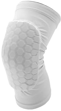BULLSPANN Knieschoner Weiß 1 Stück Kompressions-Schutz Für Sport | Wabenförmige Schlagfeste, Größe L, Unisex, Für Laufen, Fußball, Basketball, Volleyball, CrossFit, Meniskusriss