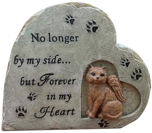 GATHINESS Chat Ornement Pierre Souvenir en Résine Délicate Statue Commémorative pour Marquer la Mémoire pour Jardin Extérieur Animal de Compagnie