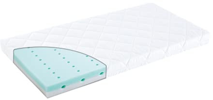 Träumeland T014112 Babymatratze Träumeling, Baby- und Kleinkindseite mit vertikales Belüftungssystem, 70 x 140 cm, weiß