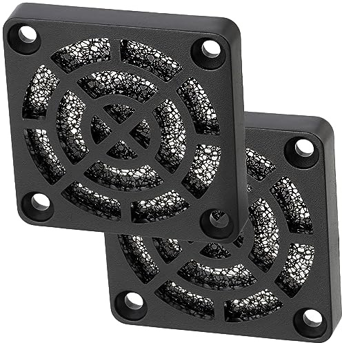 AERZETIX – C15112-2x skyddsgaller med dammfilter – 40x40 mm – 30ppi – färg svart – PC-datorventilation