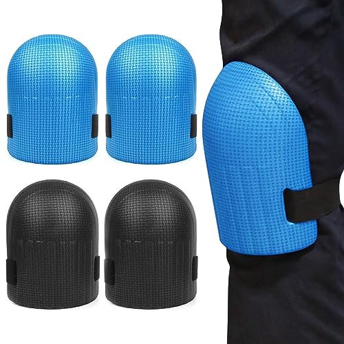 Jicyor 2 Pairs Knieschoner Arbeiten, Knieschoner Garten, Wasserdichter EVA Knieschutz Arbeit,Weicher Schaum Anti-Kollision Kniepolster mit Verstellbare Riemen für Arbeit Outdoor Sport Gartenarbeit