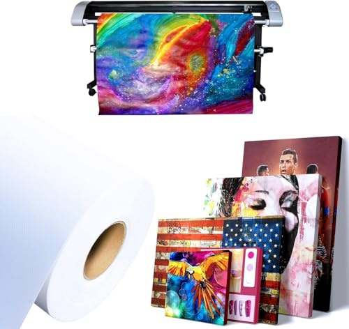 Professional Matte Canvas Roll Long Unstretched Canvas Roll Wide Format Inkjet Printer, Perfect for Fine Art, Photography, rchival Quality Prints, Epson Canon HP(420GSM Poly-Cotton 24 x60ft)