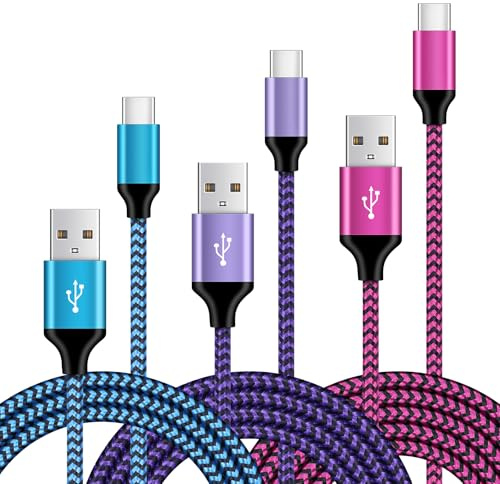 USB C Charger Cable, 3Pack 3FT+6FT+9FT Samsung Phone Charger Cable Type C | USB to USB C Cable Fast Charging for Samsung Galaxy Z Flip 7/6/5/4/A17 5G/A16/A15/A14/A57/A56/A55/A36/A26/S26/S25/S24/S23/S22