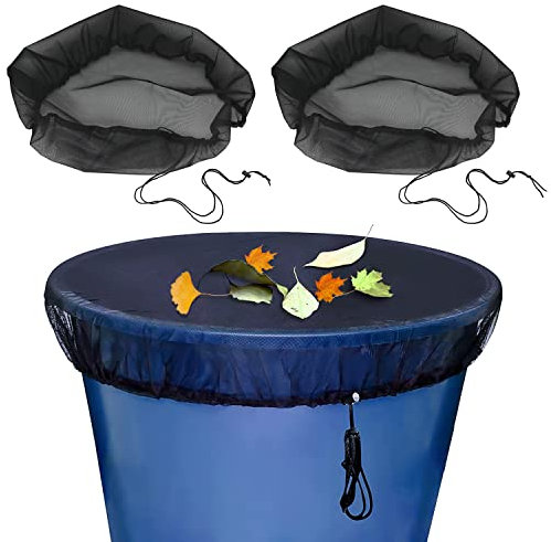 Rete di Protezione per Serbatoio per Acqua Piovana 2 PCS Copertura per Barile da Pioggia 95cm per Serbatoio di Acqua Piovana Regolabile con Coulisse Protezione Contro Polvere Foglie Cadute Zanzare