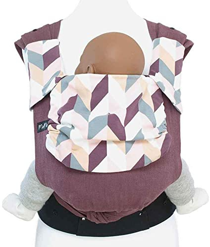 MamaMotion MaMo Babytrage – gefächerte Träger – Halfbuckle Tragehilfe – für Neugeborene ab Geburt von 50 – 86 cm - ergonomische Sitzhaltung – Bauchtrage – Hüfttrage - Rückentrage (Mama Arm!)