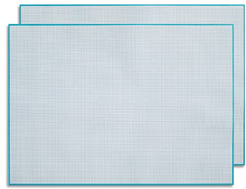 2er-Set Millimeterpapier Schreibtischunterlage zum Beschreiben und skizzieren I zum Abreißen I Mathematisches Papier I Büro und Schule I DIN A2 I groß I Blau I Offset 90 g/m² 40 Blatt I dv1201