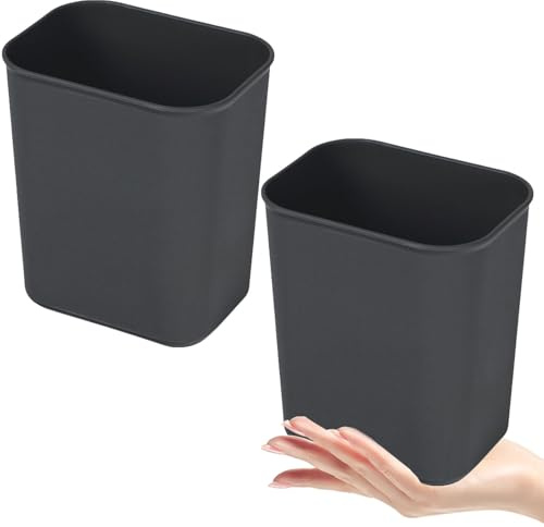 ULTECHNOVO Bote De Basura Rectangular De Plástico 2 Piezas 5L Contenedor De Desechos Para Cocina Oficina Hogar Sala De Estar Dormitorio