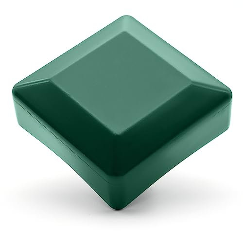 Enkotrade 10 tapas de valla verde para dimensiones exteriores de 50 x 50 mm, tapas de tubo de plástico de alta calidad, pirámide cuadradas, tapas para postes de vallas, tapas para vallas