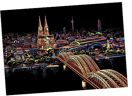 Toyvian Handgemachte Kratzzeichnung Für Erwachsene Kölner Dom Dekompressionswerkzeug Selbstgemacht Kunst Bastelset