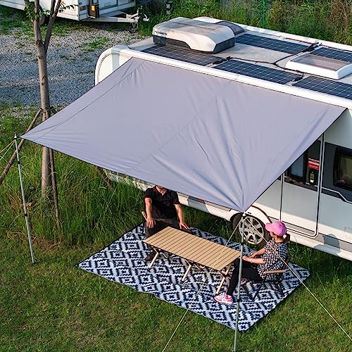 Dulepax Caravan Awnings Universal Sun Canopy for Motorhome 4 x 2.45m Campervan Awning 3000mm Waterproof, UV-Resistant for Car SUV/Vans