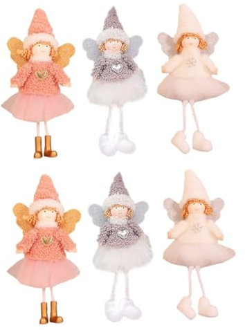 IMIKEYA 6 STK Engel Anhänger Weihnachtsanhänger Weihnachtsschmuck für Puppen Weihnachtsdekoration zum Aufhängen reizangel weihnachtsengel Engel Puppe Ornamente Engel Puppe Anhänger Vlies