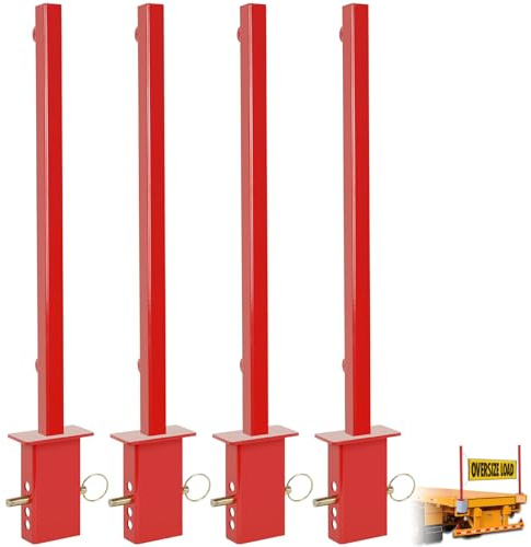 TOPTGO Set of 2 Trailer Stake Pocket Oversize Load Banner Mounting Bracket,Oversize Load Sign Banner Mounting Bracket for Safety Warning Signs, Fits Most Trailer Pockets