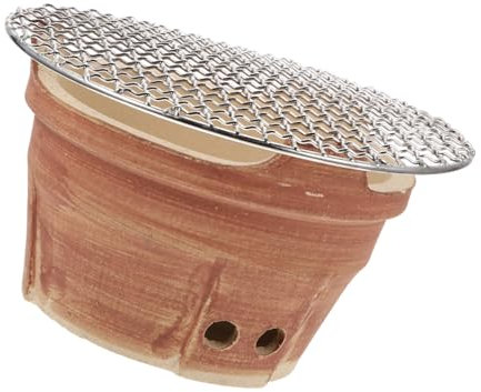 BESPORTBLE Barbecue Mini en Argile de Poterie Marron pour Jardin avec Cuisson Charbon et Grillade, pour Activités Extérieures, 1 Set Compact et Fonctionnel Couleur Aléatoire