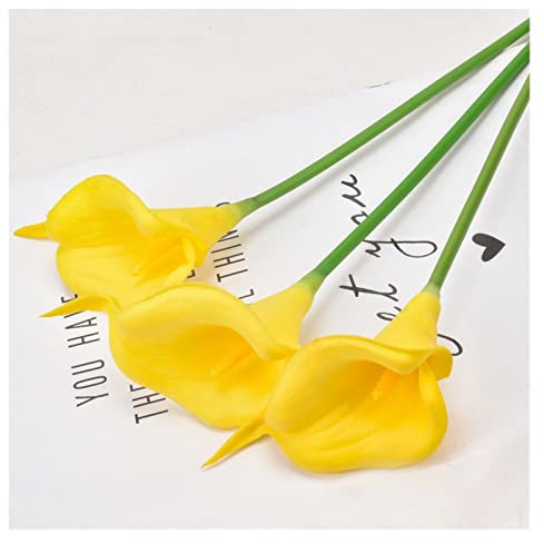 Künstliche Blumen, 10 Stück, 34 cm, künstliche Calla-Lilien, Blumenstrauß, Weihnachten, Haus, Garten, Hochzeit, Geburtstag, Party, Dekoration, künstliche Blumen, künstliche Blumen, Dekoration (G)
