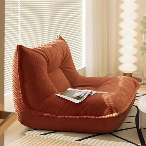 JWSYBD Giant Bean Bag Chair for Adults, Comfy Lounge Chair with Memory Foam - Perfect for Living Room, Bedroom, Office - Easy to Clean & Modular Design for Versatile Use (Orange)