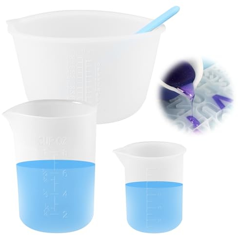 3 Pezzi Misurini in Silicone 600 Ml /250 Ml /100 Ml