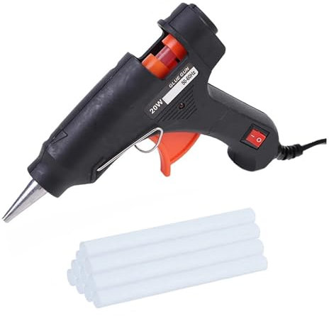 RUHEN Pistolet à Colle Chaude 20 W, Mini Pistolet à Colle thermofusible, Pistolet Industriel Domestique, Outil de réparation thermoélectrique à température de Chaleur, bâton de Colle 7 x 100 mm