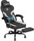 HapGIFT Gaming Chairs, Computer Chair with Footrest and Massage Lumbar Support, High Back Ergonomic Swivel Gamer Chair, Reclining Gaming Chairs with Armrests, Headrest for Adults, 300LBS (Black-Grey)