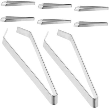 Healifty 8pcs Stainless Steel Fish Bone Tweezers Precision Cooking Tongs for Easy Removal of Fish Bones and Meat Hairs Handy Kitchen Gadget for Home and Outdoor Cooking