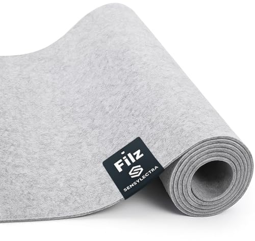 Filttyg i rulle, meterfilt 30 cm x 300 cm, 2 mm tjocklek, gör det, förvaringsväskor (ljusgrå)