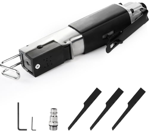 DBREAKS Sega Alternativa Pneumatico per Carrozzeria con 3 Lame per Sega 18T 24T 32T, Mini Seghetto Alternativo Ad Aria Compressa, Raccordo Aria Compressa da 1/4, Fino a 9000 giri/min, 90PSI, 6 Bar