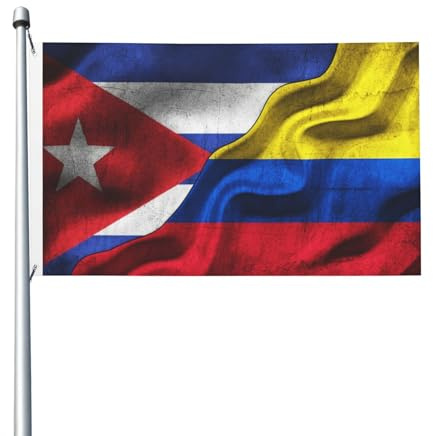Bandera cubana de Cuba, bandera colombiana de Colombia, 90 x 150 cm, para exteriores