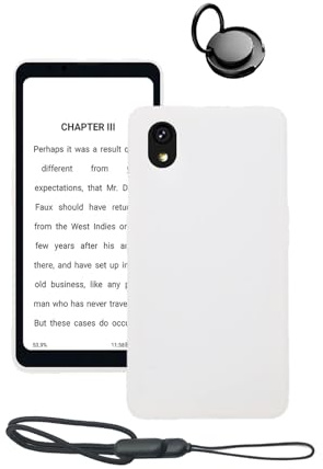 Case for Bigme HiBreak Pro 6.13 Epaper Cell Phone,WUNIKA Drop-Proof Design Thin Slim Lightweight Scratch Proof,Durable Protection Silicone Rubber TPU Cover with Phone Ring Holder and Lanyard,(White).