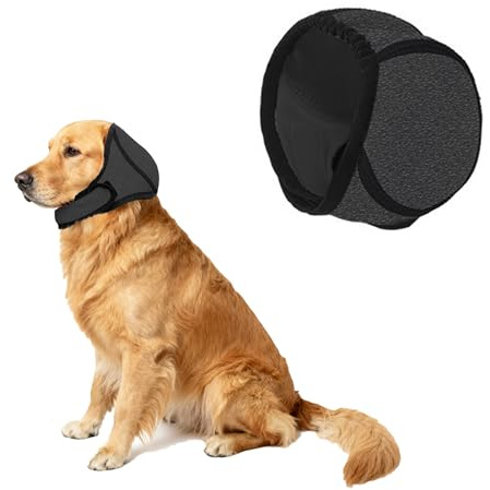 Amllaing Hunde Ohrenschützer mit Geräuschunterdrückung, Grau Gehörschutz für Hunde, Hund Schwimmkappen, für Geräuschblockierung, Beruhigung, Winter,Baden,Trocknen, Größe(M)