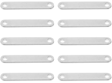BUTIFULSIC 10pcs Stainless Steel Connector Links for Necklace and Bracelet DIY Jewelry Making Accessories Smooth Polished Pendant Attachments with Dual for Easy Chain Extender Use