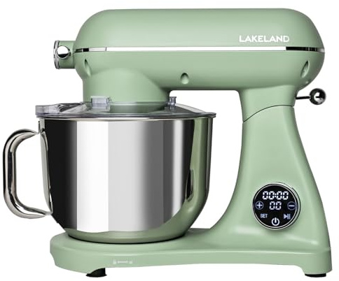 Lakeland Deluxe 6.5 Litre Stand Mixer Sage Includes whisk, dough hook and beater Planetary mixing action 10 speed settings
