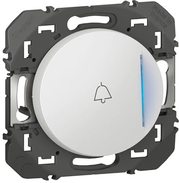 Legrand - Poussoir simple avec voyant lumineux et marquage sonnette dooxie 6A 250V~ finition blanc - emballage blister