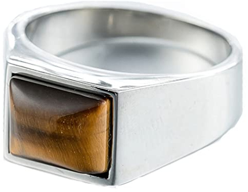 Epinki Herren Ringe in Edelstahl, Einfacher Stil Glatt Rechteck Form Antragsringe Heiratsantrag Ring Herrenringe