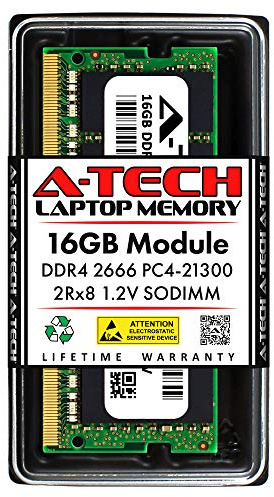 A-Tech 16GB RAM Replacement for CT16G4SFD8266 | DDR4 2666MHz PC4-21300 (PC4-2666V) CL19 SODIMM 2Rx8 1.2V Non-ECC SO-DIMM 260-Pin Laptop, Notebook Memory Module