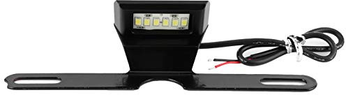 Universale Kennzeichenbeleuchtung für Motorrad Rücklicht für Kennzeichen 6 LED Beleuchtung für Heckmontage (Schwarz)