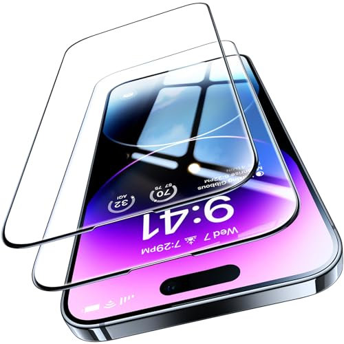 TORRAS für iPhone 14 Pro für Panzerglas [Unzerbrechlich Full Screen] Zertifizierung auf TOP Bruchsicherer aus DE Dauerhaft 9H Glas iPhone 14 Pro Schutzfolie,Diamant-Schild