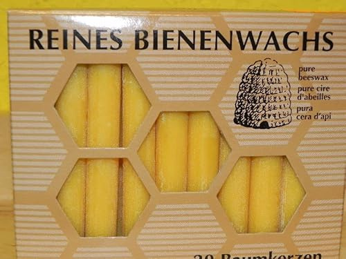 1x 20 Baumkerzen 100% Bienenwachs 100x13mm Stumpen Bienenwachskerzen Christbaumkerzen Tannenbaumkerzen Baumkerzen