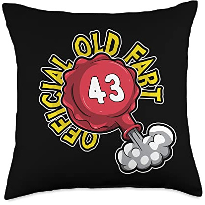 43rd Birthday Official Old Fart Funny Red Whopee Cushion Throw Pillow