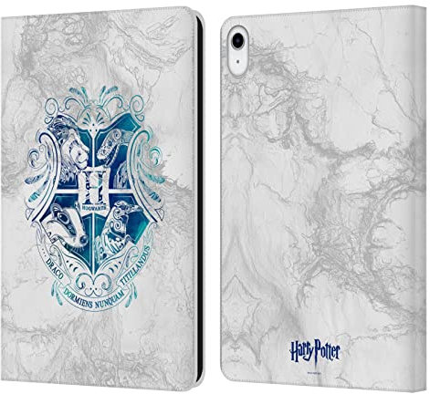 Head Case Designs Offizielle Harry Potter Hogwarts Aguamenti Deathly Hallows IX Leder-Wallet-Hülle Kompatibel mit Apple iPad 10.9 2022/2025