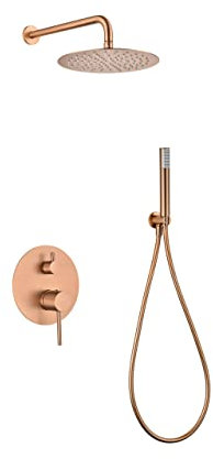 MICE - Set doccia da incasso a parete monocomando a 2 vie - rubinetteria bagno incasso colore rame - oro rosa spazzolato - kit diucha da bagno