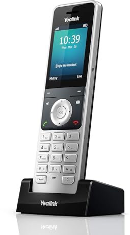 Yealink W56H - Ricevitore wireless HD DECT ad espansione per telefono e dispositivo VoIP senza fili, nero/grigio