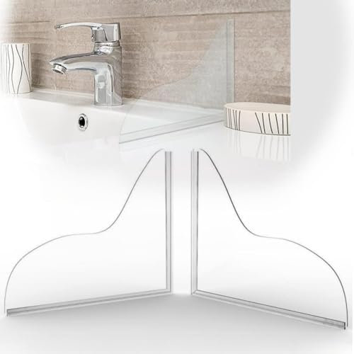 JINHENB 2 Pack Shower Splash Guard Self Adhesive Bath Splash Guard Arcylic Transparent Bathtub Edge Guard Tub Splash Guard for Washbasin Tubs Sinks Etc