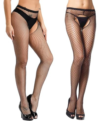 letcdfer Netzstrumpfhosen Damen Netzstrumpfhose Schwarz Fishnet Stockings