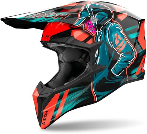 Airoh Wraaap Cyber Motocross hjälm, orange/blau, XL (61/62)