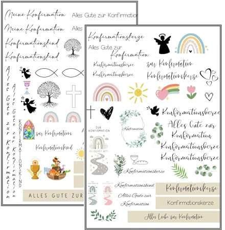 MilaBoo® Kerzentattoos Konfirmation Made in Germany I DIY Aufkleber für besondere Anlässe, einfache Anwendung, vielseitig einsetzbar (Konfirmation)